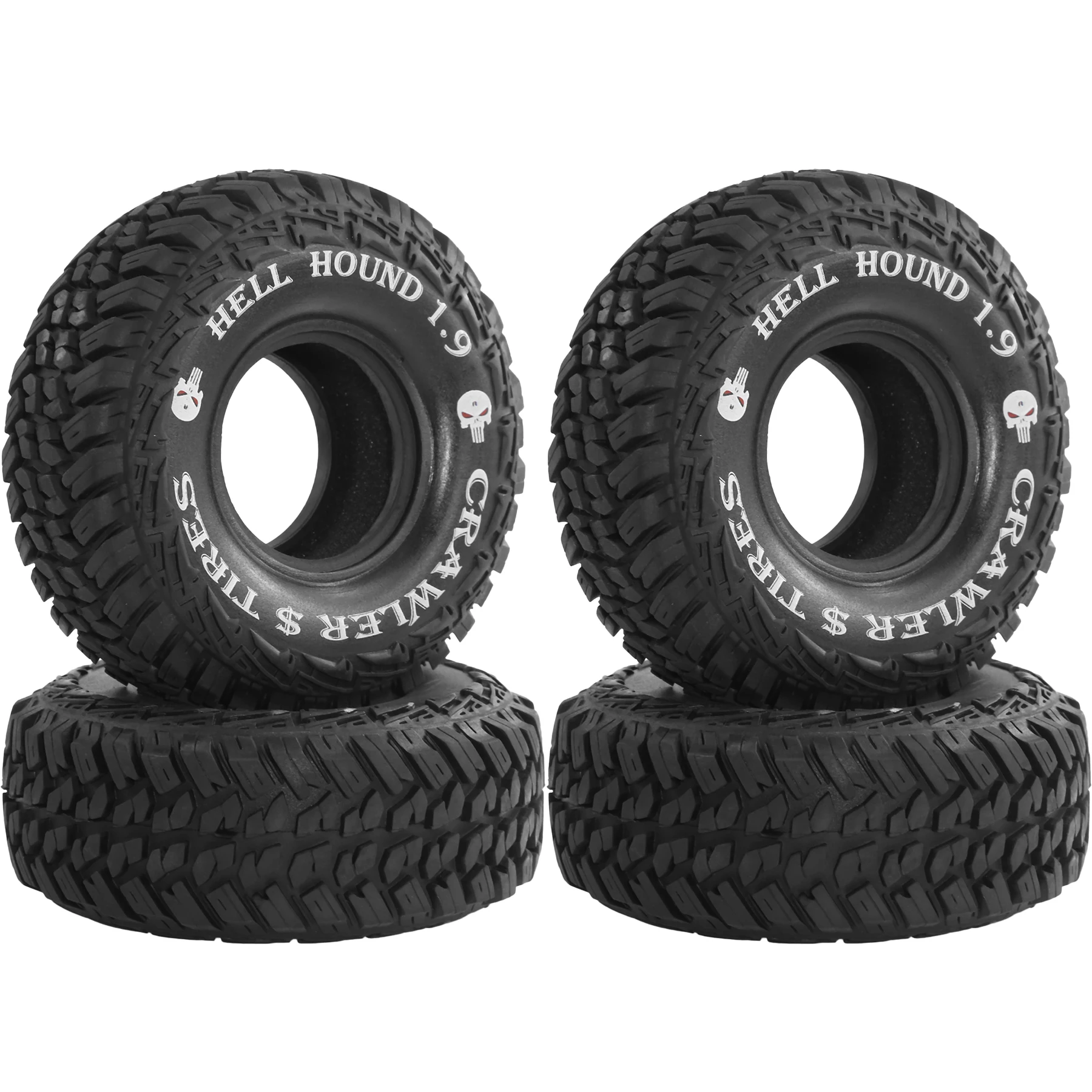 1.9 RC Tires 1/10 Rubber All Terrain Crawler Tyres For 1:10 Rock Mud Crawler Car Traxxas TRX4 Axial SCX10 II RC4WD D90 Tamiya