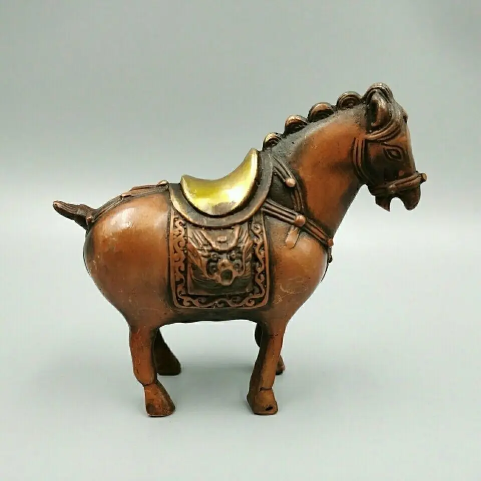 Copper Lucky fat animal horse Statue Chinese Zodiac Statue Office Home Decor Gift for Desk Ornament