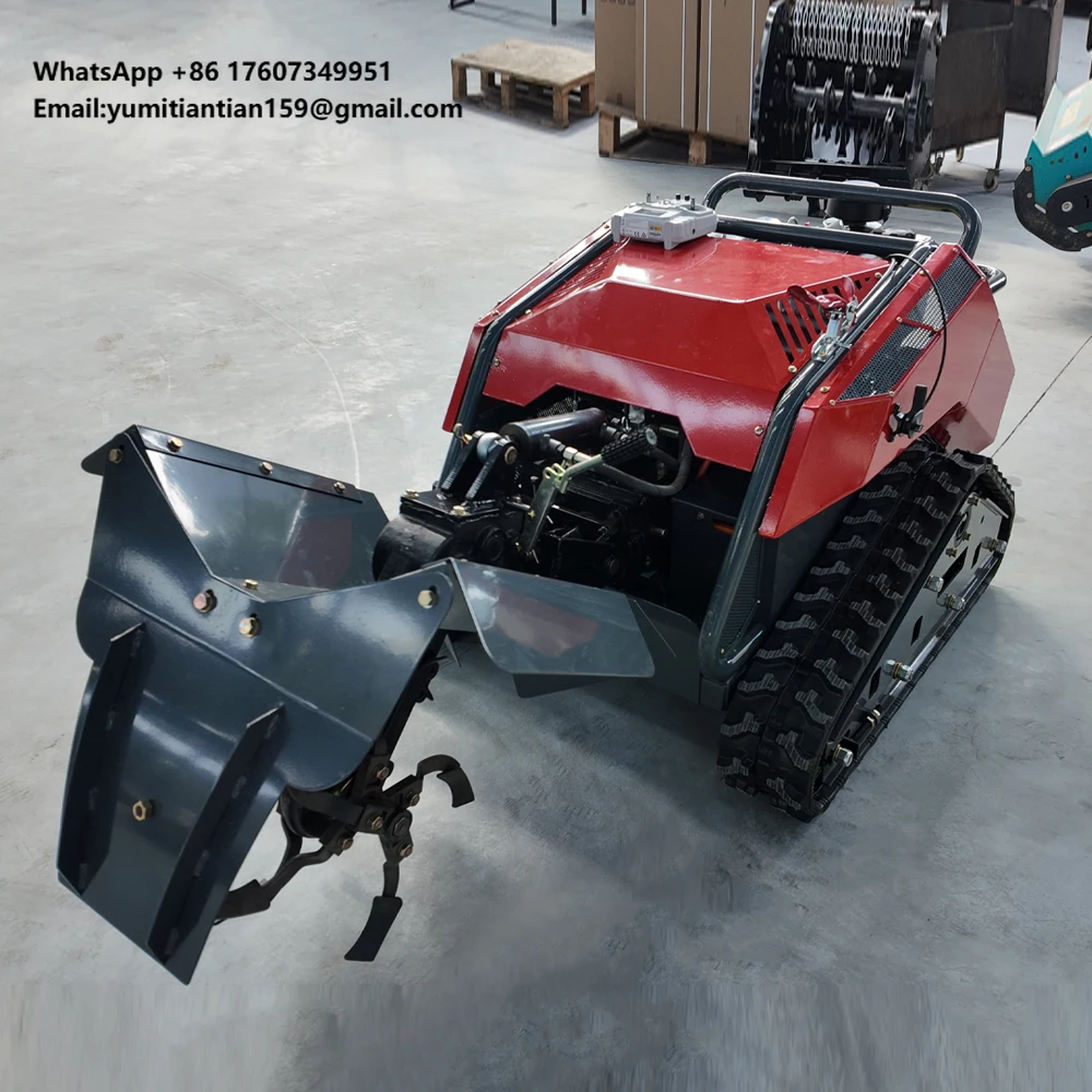 Brush Cutter for Forestry Operations Remote-Controlled Rotary Tiller Grass Shredding Trenching Backfilling AIO Brush Cutter