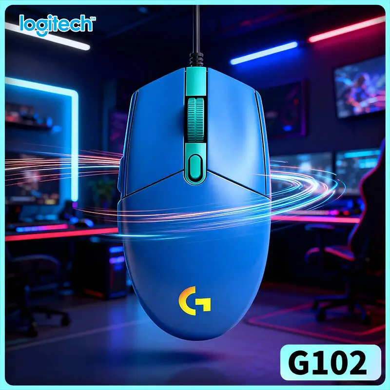 Logitech G102 Prodigy Gaming Mouse, 1ms Report Rate, 8000 DPI Precision, RGB Backlit, Ergonomic Grip for Gaming & Daily Work