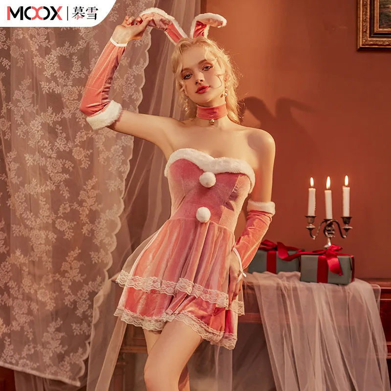 Autumn Winter Cute Christmas Red Sexy Dress Women Sweet Plush Patchwork Drawstring Party Mini Dress Female Kawaii Cloak Vestido