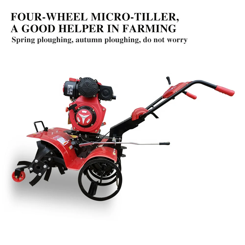 Tingxiang Landmaschinen Mini-Diesel mit zwei Rädern oder Allradantrieb, manueller Handtraktor, Power Tiller Cultivator