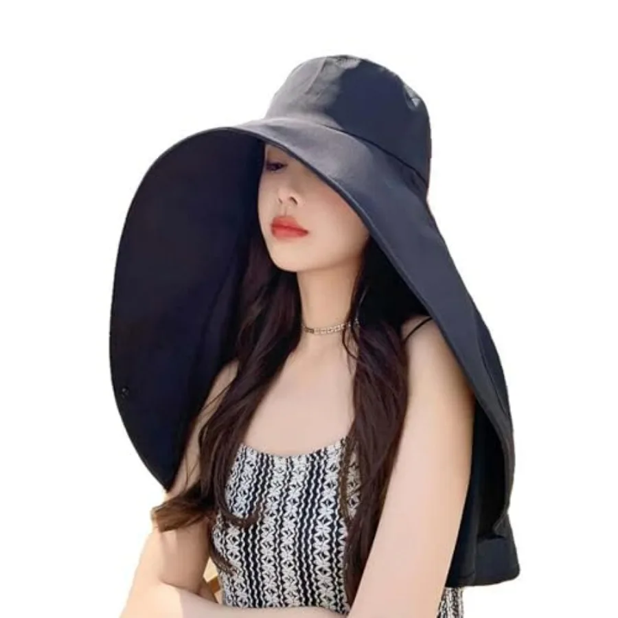 

Sun Hats Women Sun Protection Wide Brim Shawl with Neck Flap Hiking Visor Hat Fishing Hat UV Protection Beach Hats