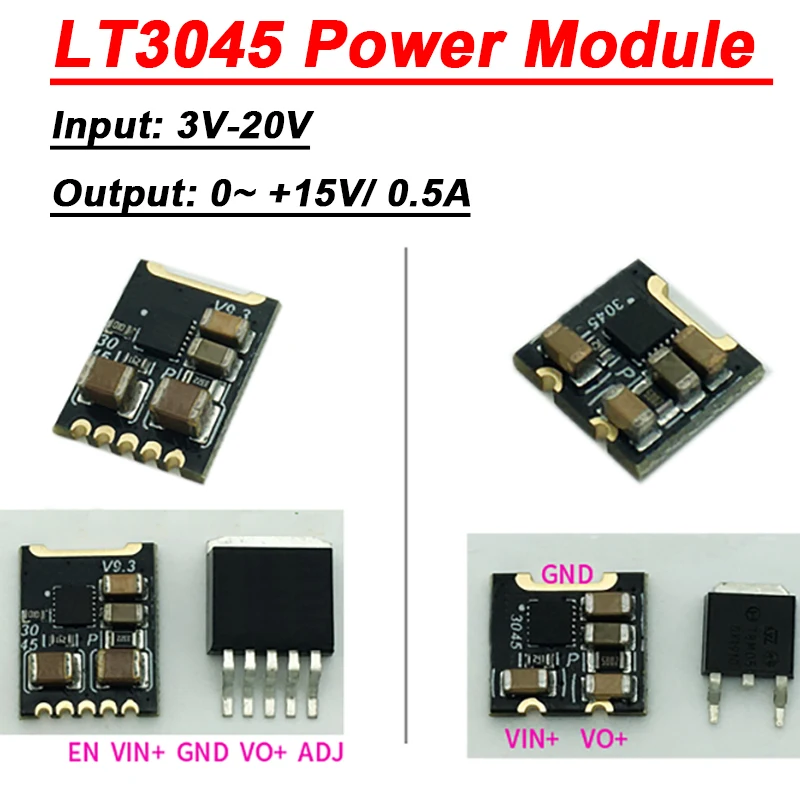 مصغرة lt3045 وحدة الطاقة استبدال lt1963 78mo5 lt1117 to252 خطي منظم 5V 12V 15V الترددات اللاسلكية مكبر للصوت راديو الهواة الحصول على البيانات الصوتية