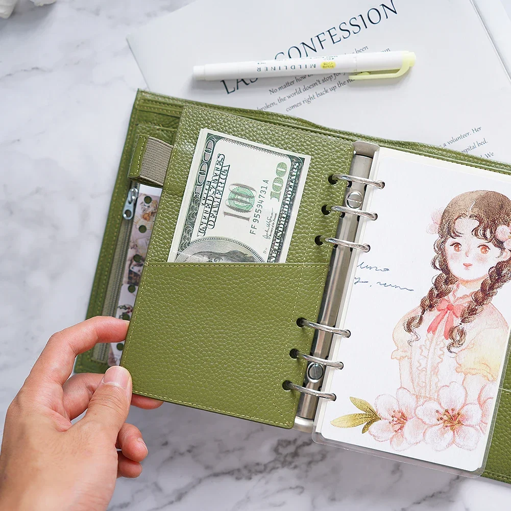 Moterm Luxe 2.0 ขนาดส่วนบุคคล Planner 30 มม.แหวน Binder ของแท้ Pebbled Grain หนังโน้ตบุ๊ค Diary Agenda Organizer