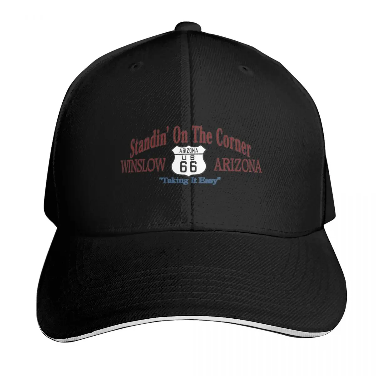 Standing On The Corner In Winslow Arizona Baseball Cap Sun Protection UPF 50+ Breathable Mesh Back Adjustable Buckle Closure
