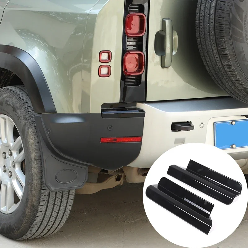 

For Land Rover Defender 90 110 2020-2024 ABS Black Car Rear Bumper Both Sides Tail Lights Decorative Strip Sticker Auto Parts