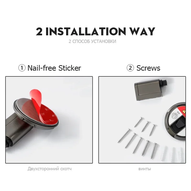 Heavy Duty Magnetic  Stopper Mechanical Door Stop Adjustable Door Holder Non-punch Sticker Furniture Hardware