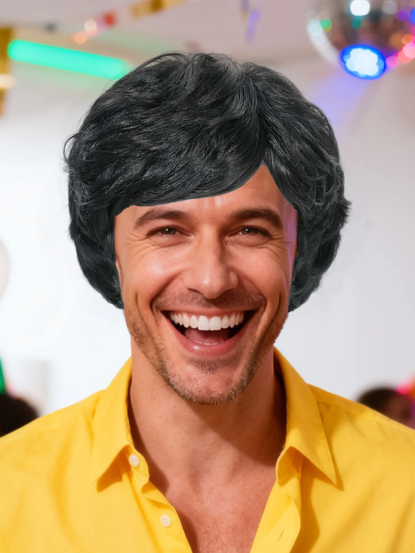 باروكة صناعية قصيرة مجعدة للرجال لملابس غير رسمية، ملابس إبداعية وشخصية كوسبلاي/تقليد