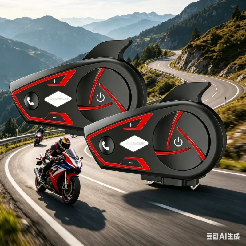 

Беспроводная Bluetooth-гарнитура Houtonsen S3 для велосипедистов с групповым интеркомом, защитой от брызг, коммуникатором на 1000 м и динамической RGB-подсветкой