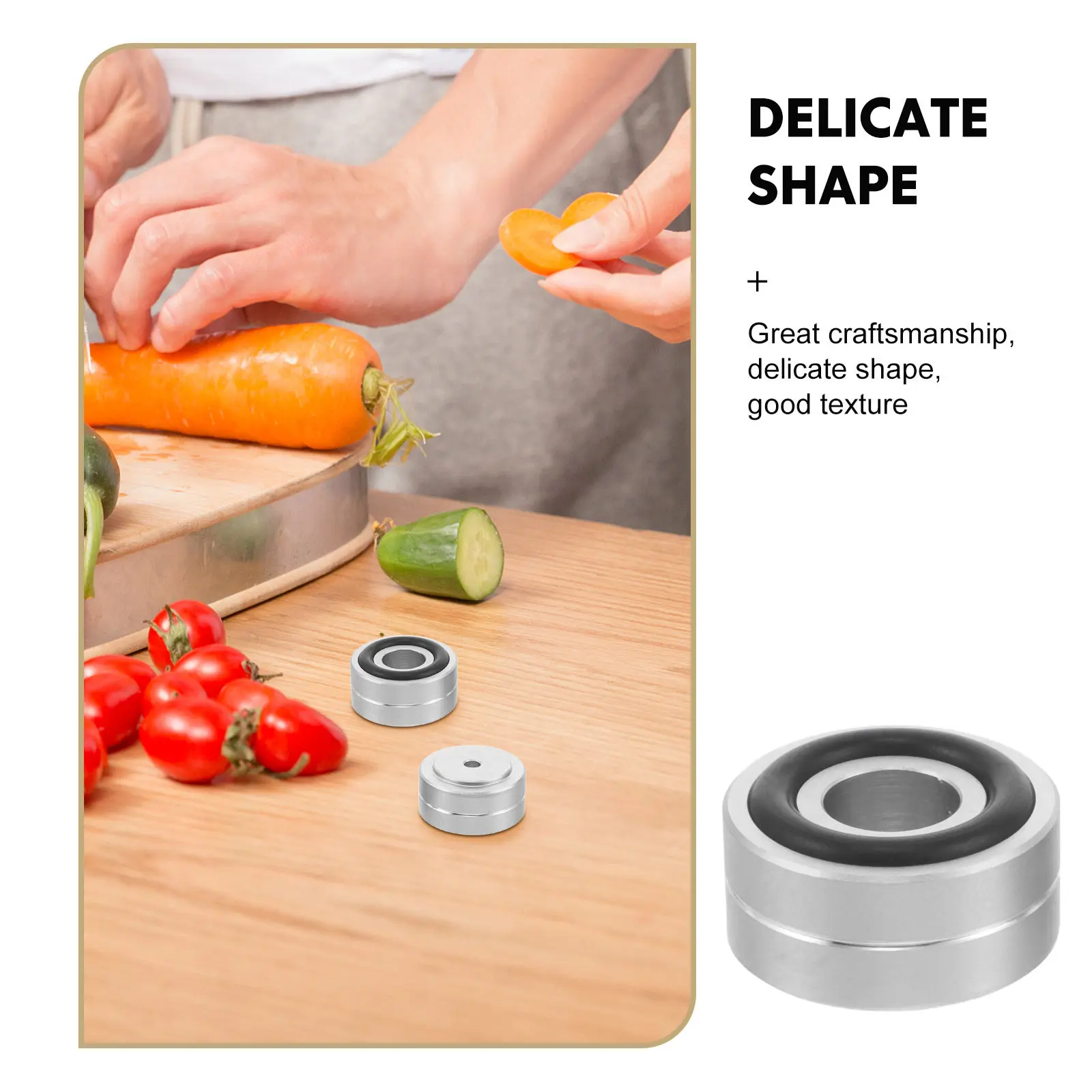 4Pcs Cutting Board Anti Slip Pads Heavy Duty Aluminum Rubber Feet Screw Mount Stabilizer Mat for Wood Boards Raised Serving Tray