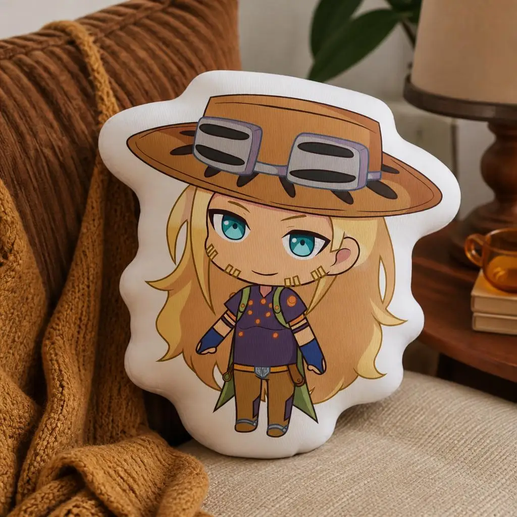 Chibi Gyro Zeppeli Steel Ball Run Jojo 7 Plush Pillow Cushion Irregular Stuffed Throw Pillow Home Decor Gift Sofa Bed Couch