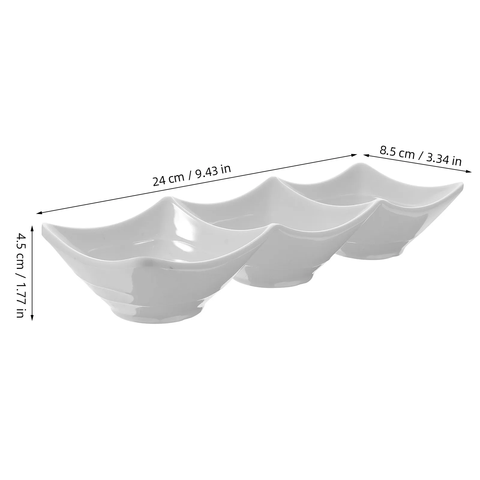 Three Grid Serving Dish Exquisite Crafted Dipping Plate for Sauces Condiments Pickles Sushi Soy Sauce At Home Or Restaurant