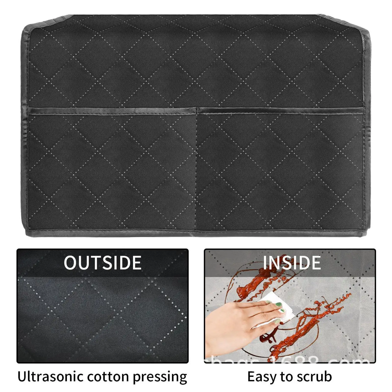 전자 레인지 커버 보호 커버, 주방 가전 커버, 튼튼하고 주머니가 있는 보호대 퀼트 오븐 커버