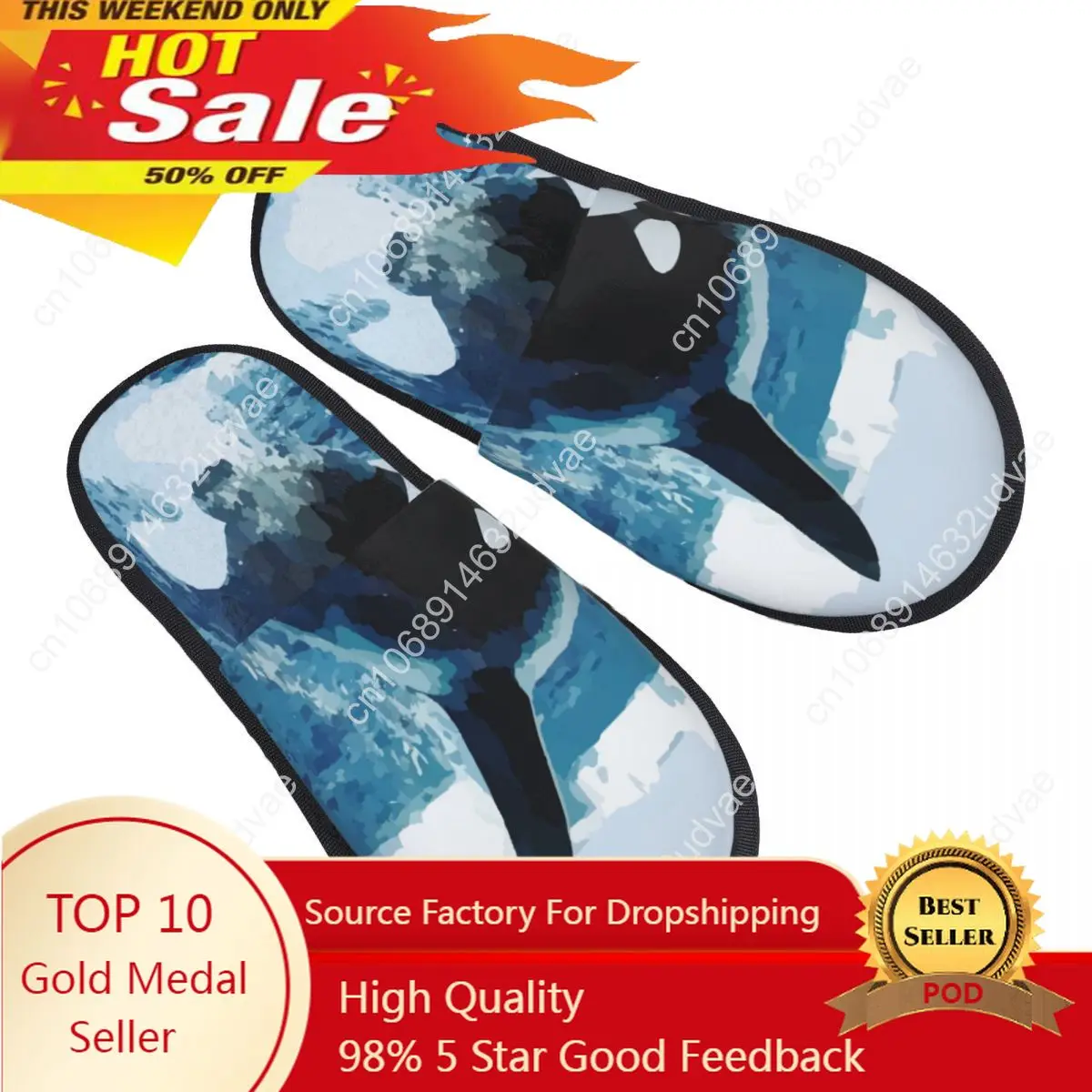 

Orca Killer Whale Slipper For Women Men Fluffy Winter Warm Slippers Indoor Slippers