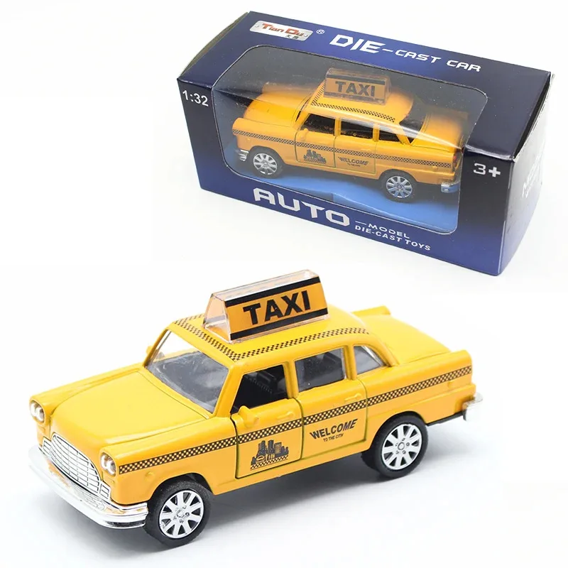 

Yellow Flashing Musical Pull Back Taxi Alloy Car with Sound Light Model For Children Kids Diecast Mini Toys