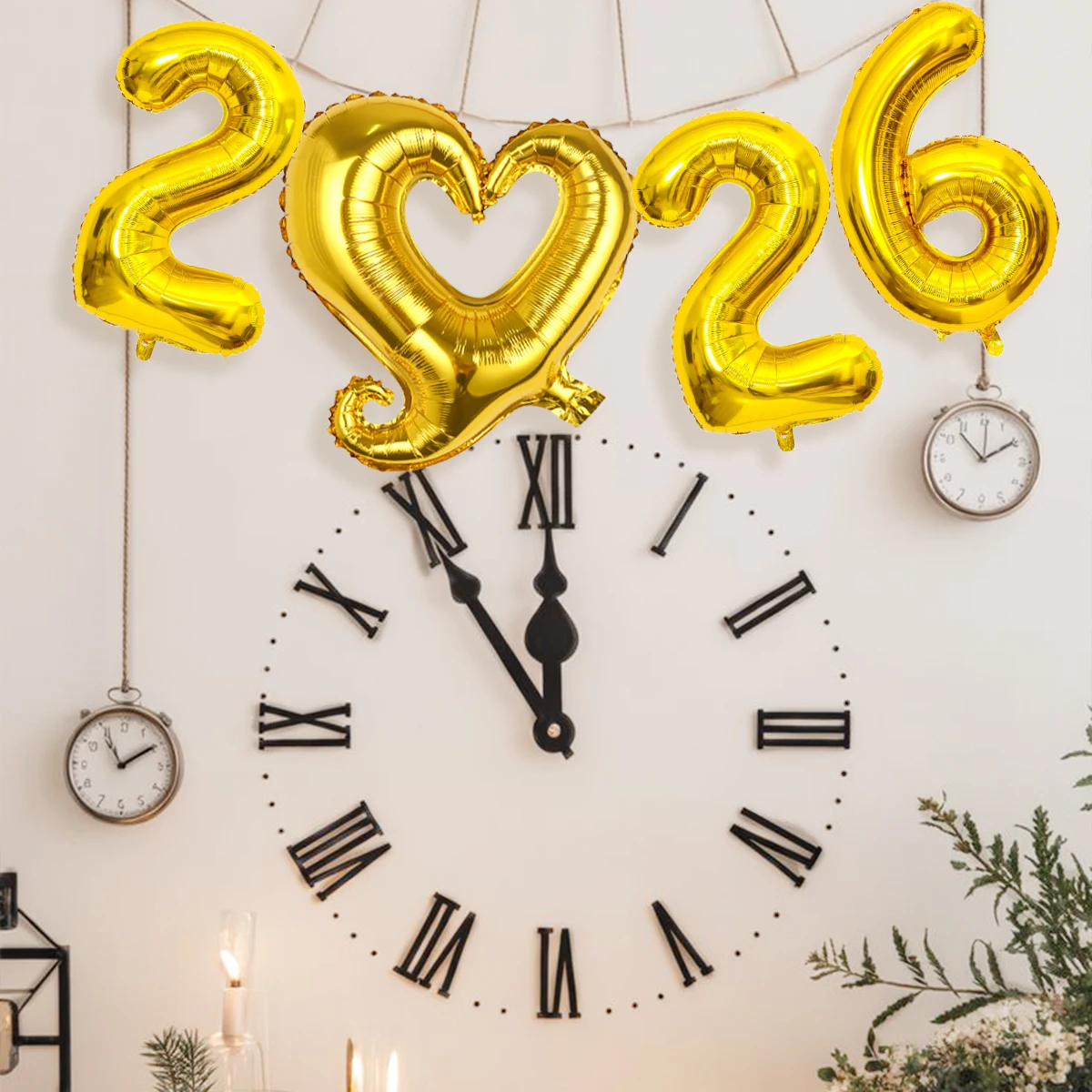 4 قطع/مجموعة 2026 بالونات من رقائق الألومنيوم برقم الحب، بالونات أرقام 16 بوصة، بالونات حب بذيل مجعد 18 بوصة، ذهبي وفضي #6