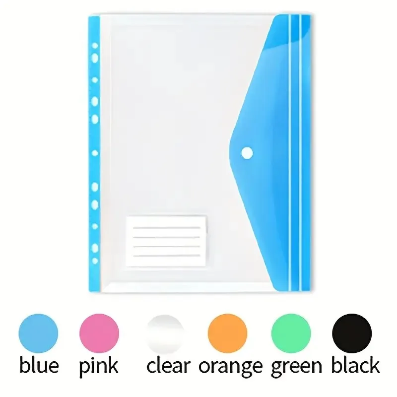 6 Pack A4 Binder Pocket Organizer Folders, Expandable Folders Plastic Envelopes Binder Folders , For School Office Home