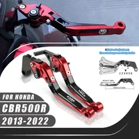 Palanca de embrague y freno para motocicleta, juego de palancas de mango plegable ajustable, piezas de accesorios para Honda CBR500R 2013-2022 CBR 500R