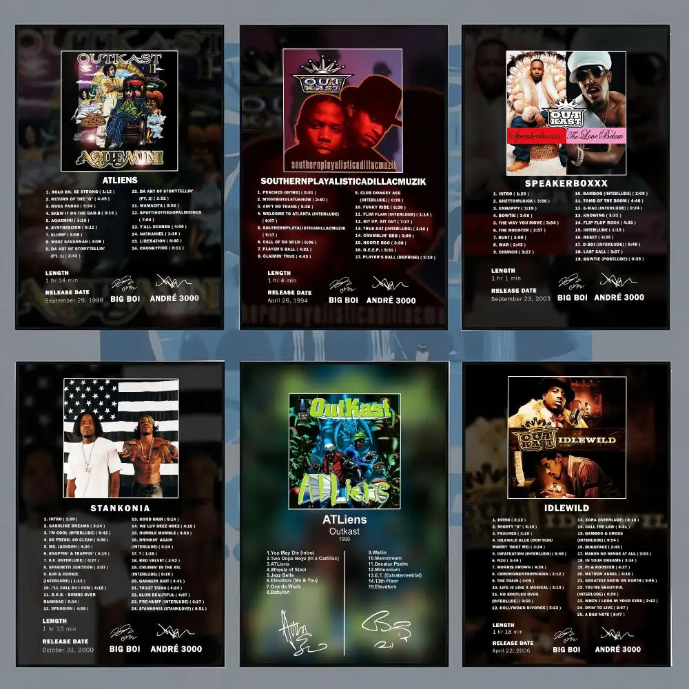 Band O-Outkast Andre 3000 Big Boi Poster Aesthetic Wall Art for Bedroom Study Office Home Decor Gift