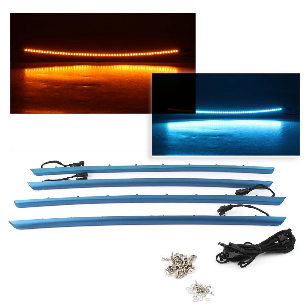 Blue Car Door Panel Ambient Light Bars Interior LED For BMW 3 Series F30 Blue&Orange Dual Color