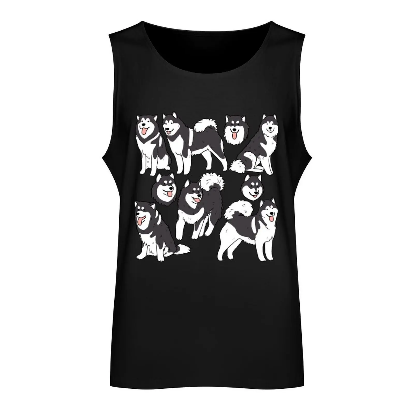 Alaskan malamute dog illustration pattern Tank Top gym clothes man vest for men Gym wear Men sleeveless tee