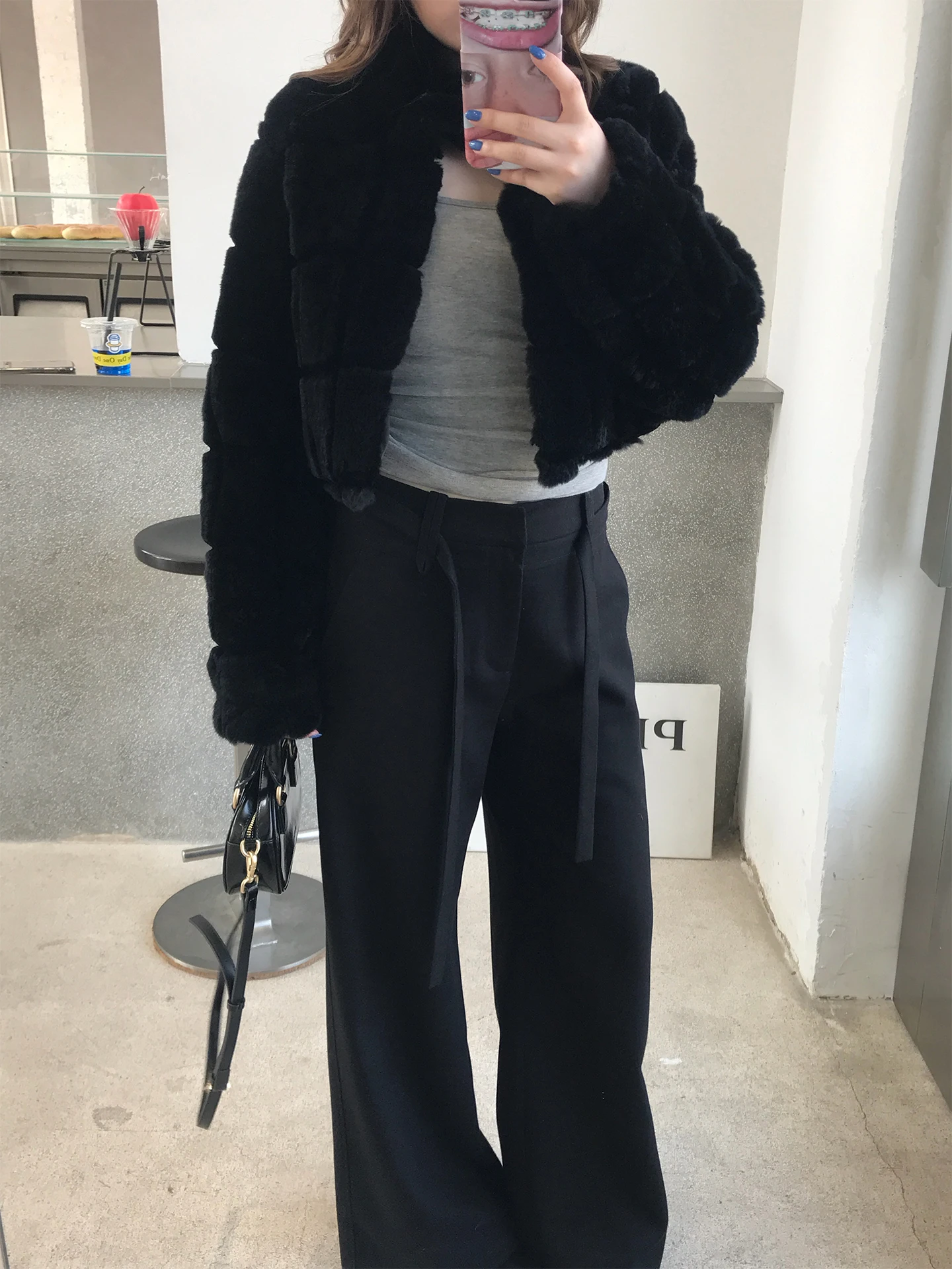 

Vegetable Orbs Women's Straight Leg Suit Pants Loose Wide Leg Bla Pants for Fre aduates Profional Sensation