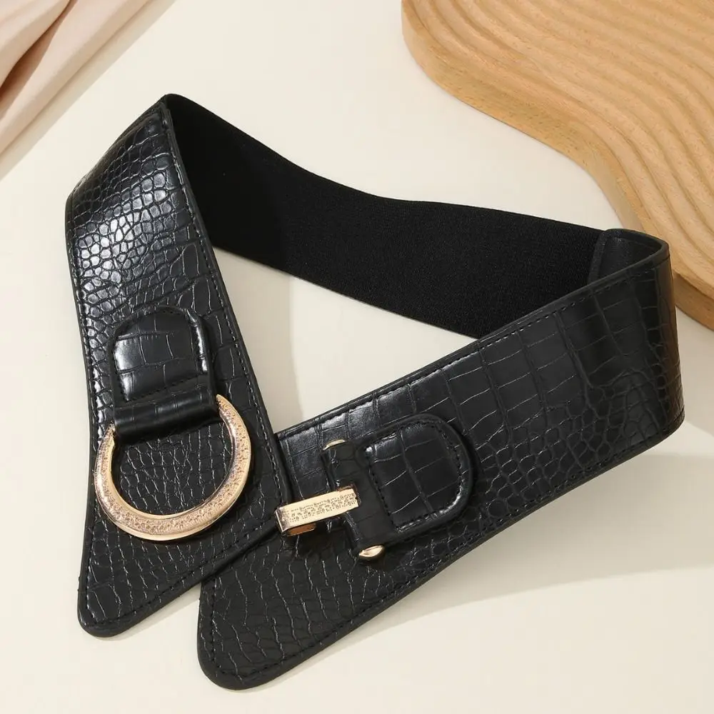 Elegant Adjustable Suede Belt PU Leather Spicy Girl Pu Leather Corset Body Shaping Solid Color Elastic Cummerbunds Outfits