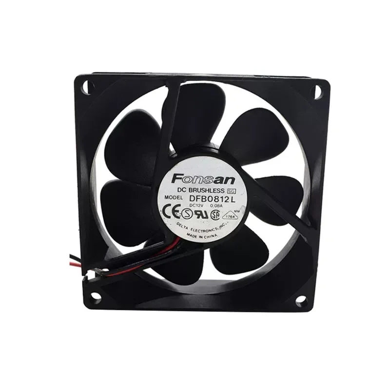 for Delta DFB0812L 8025 12V 0.08A 8CM Ultra Quiet 2 Wire Computer Chassis Fan Power Supply