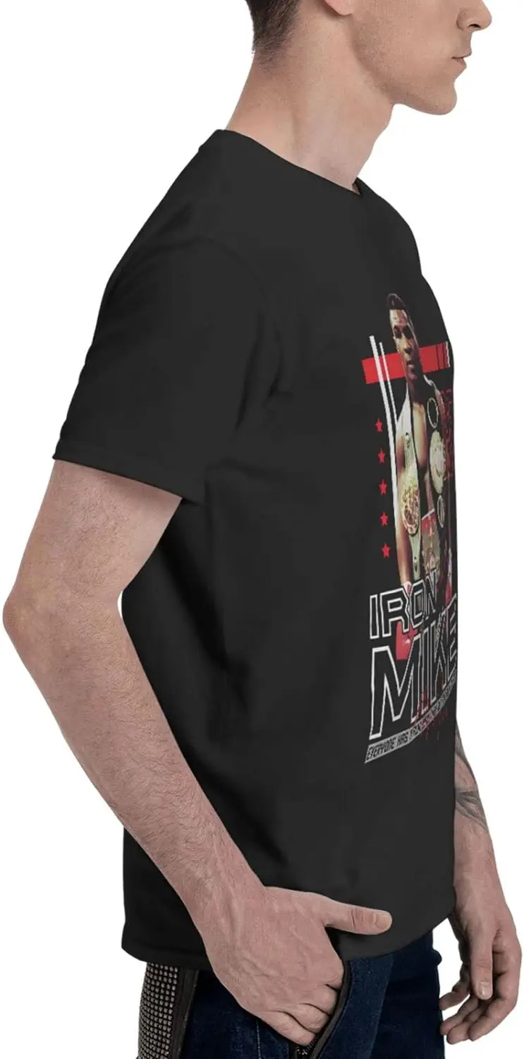 Men's T Shirt Cotton Sleeve Crewneck T-Shirt Classic Graphic Tees Clothes Top Black