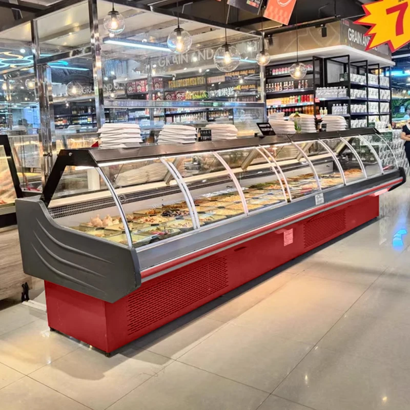 FL Island Style Refrigerated Cabinet Wind‑Cooling Open Chiller For Convenience Retail Frozen Packaged Food Display Machine