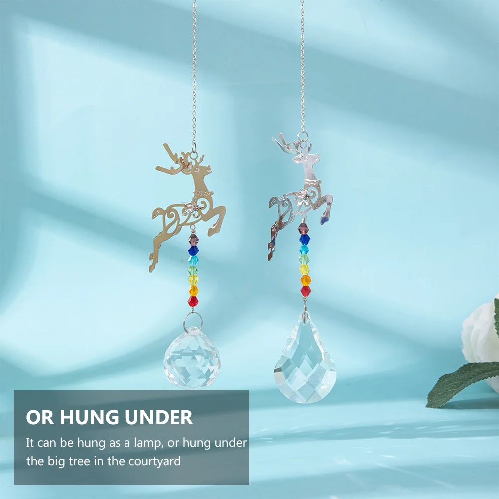 

2Pcs Ball Pendant Hanging Glass Decoration Sparkling Ornament for Christmas Wedding Holiday Party Garden