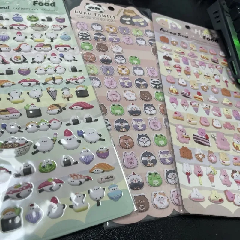1pc Cute Animal Family Themed 3D Stickers Vibrant Decor Embellishments for Water Bottles Stationery