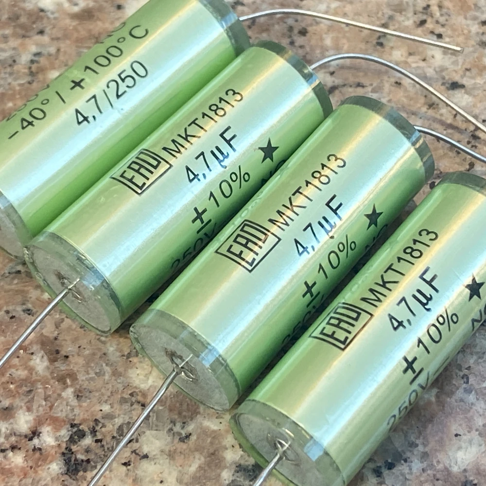 2PCS/LOT 1813 Green Elf Coupling Capacitor  4.7UF 250V