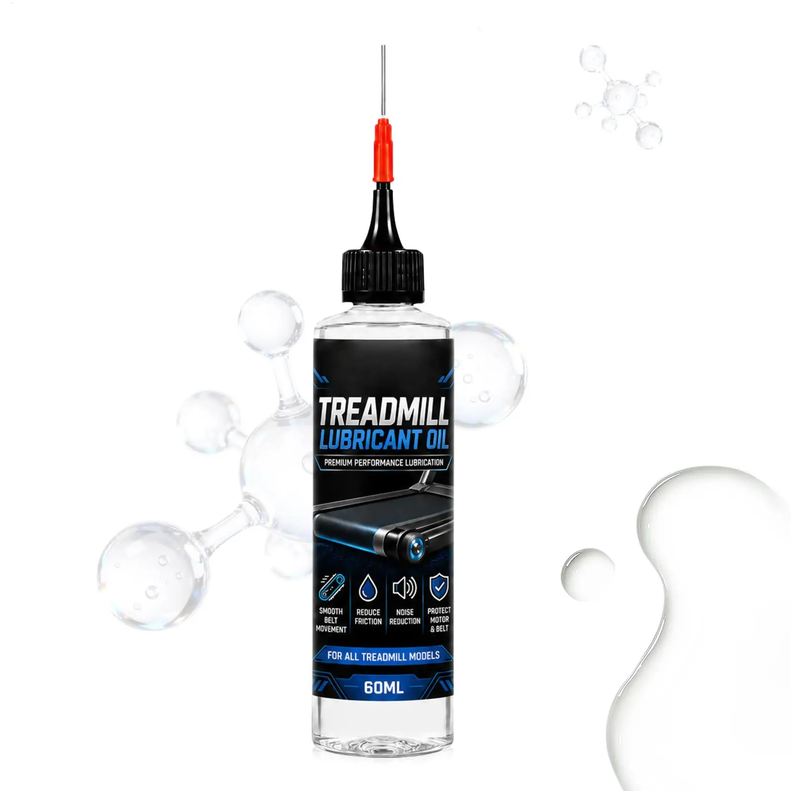 Lubricante de silicona para cintas de correr, antifricción, de larga duración, 60 ml, lubricante para cintas de correr de gimnasio, para equipos de gimnasio domésticos y para uso en máquinas de coser.