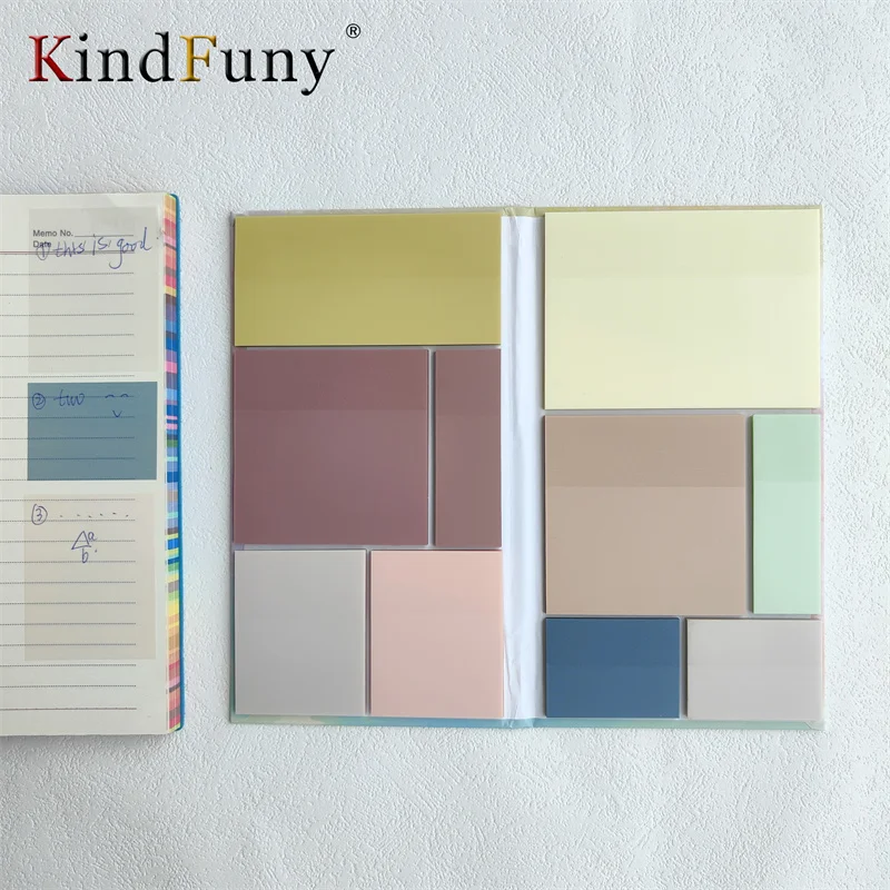 Imagem -02 - Kindfuny Rainbow Color Index Memo Pad Sticky Notes Paper Sticker Notepad Bookmark Material Escolar 500 Folhas