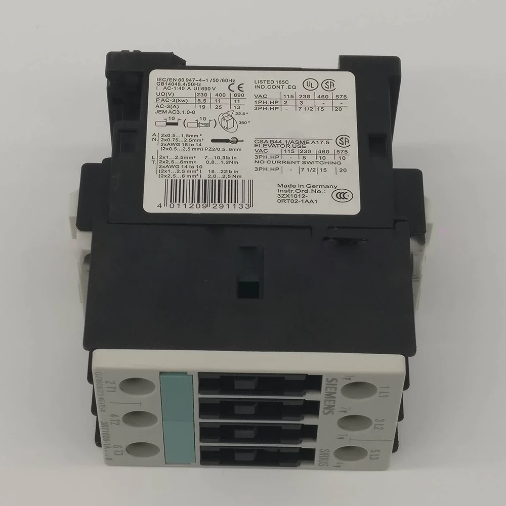 

For Siemens 3RT1026-1AL20 25A 11kW 230V AC 50/60Hz 3-pole Contactor Module in Box