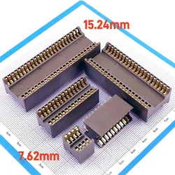 2pcs Burn In Socket DIP 2.54 mm Pitch 6 8 12 14 16 18 20 24 28 32 40 48 Pin Gold plate IC Test Socket Through Hole Dual Row