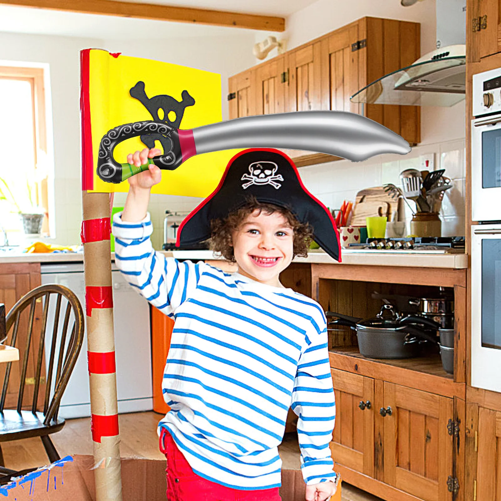 

12pcs Inflatable Pirate Sword Pvc Kids Pretend Play Role Play Prop For Halloween Festival Party Decoration Stage Cosplay