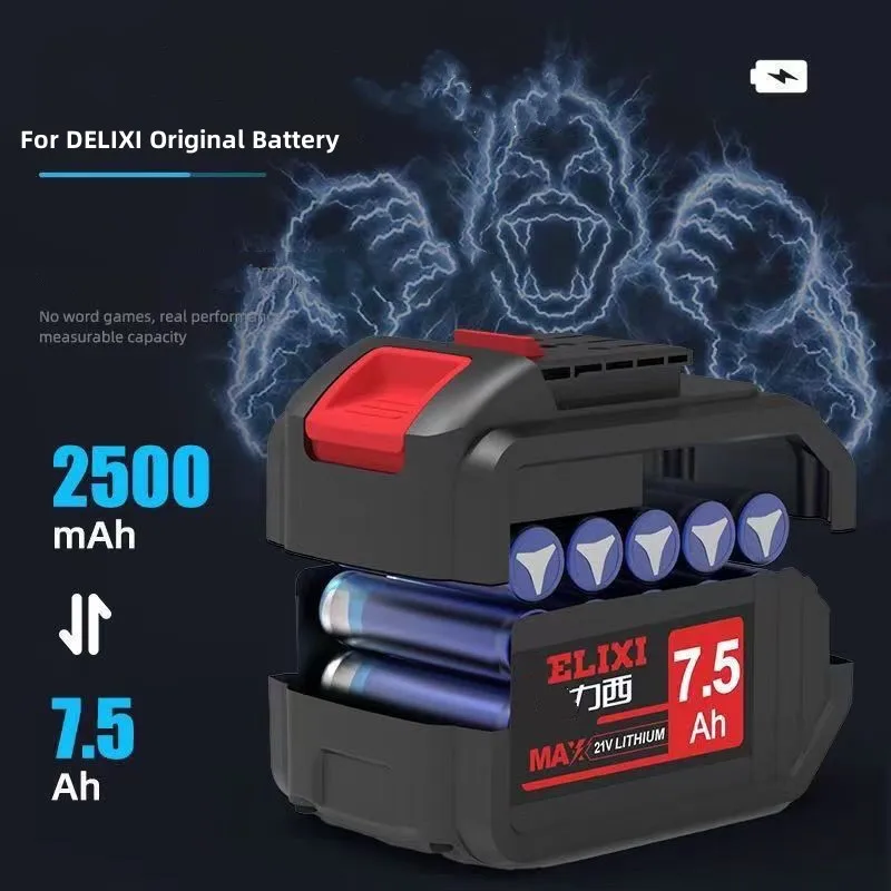 Original 7500mAh For DELIXI 21V battery compatible electric hammer electric hand drill Percussion drill cutting machine