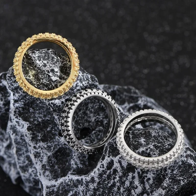 Bague de personnalité de mode pour hommes et femmes, cerceau de doigt brillant, bande de mariage, biscuits, couples, cowclet, fête, bureau, bijoux cadeaux, tendance