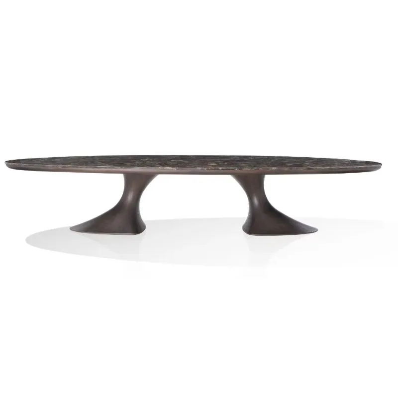 *American High-end Marble Solid Wood Table Leg Dining Table and Chair Set Villa Club Home Club Can Customize Restaurant Furnitur