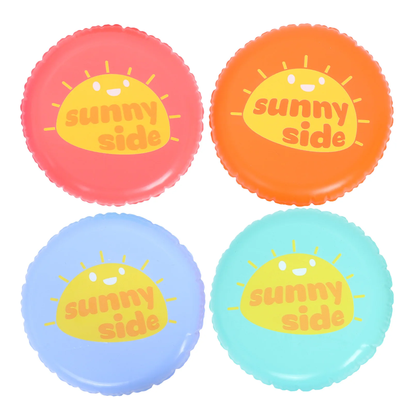 

4pcs Inflatable Flying Disc PVC Beach Sports Toy Soft Reusable Toss Catch Game Family Durable Lightweight