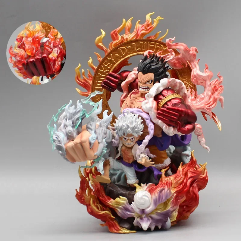 One Piece Luffy Figures Straw Hat Group Awakening Nika Monkey Luffy Action Figure PVC Anime Model Collection Statue Toys