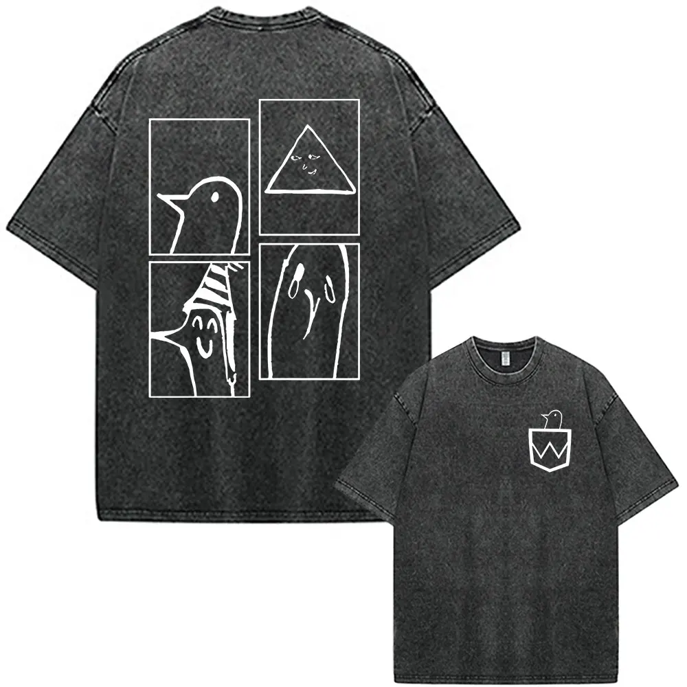 Manga Oyasumi Goodnight Punpun Aiko Tanaka Vintage Washed T-Shirts Herren Damen Kleidung Mode Baumwolle Casual T-Shirt Streetwear – Detail 7