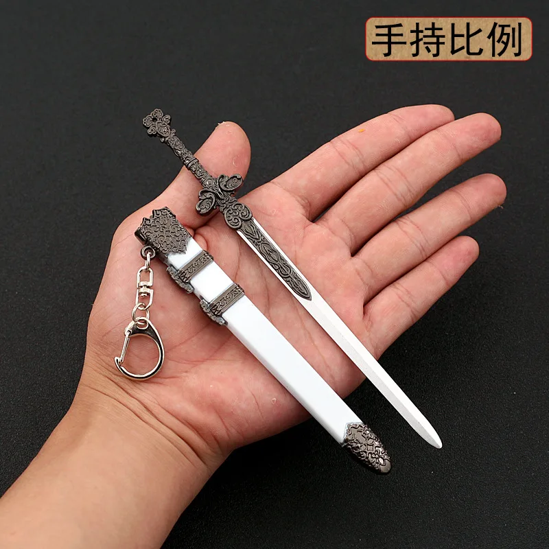 16cm Plain Sword Ancient Chinese Metal Melee Cold Weapons Model 1/6 Replica Miniatures Home Decoration Crafts Ornament Equipment