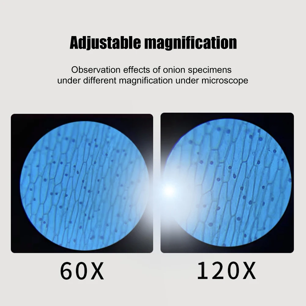 Pocket Microscope Kit 60-120X Educational Handheld Microscope with LED Light Biological Microscope Kit Outdoor Children Toy Gift