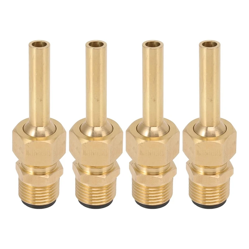 4Pcs Direct Jet Copper Water Fountain Nozzle, Single Nozzle Pond Fountain Head, Fountain Parts Heads Replacement 1/2In