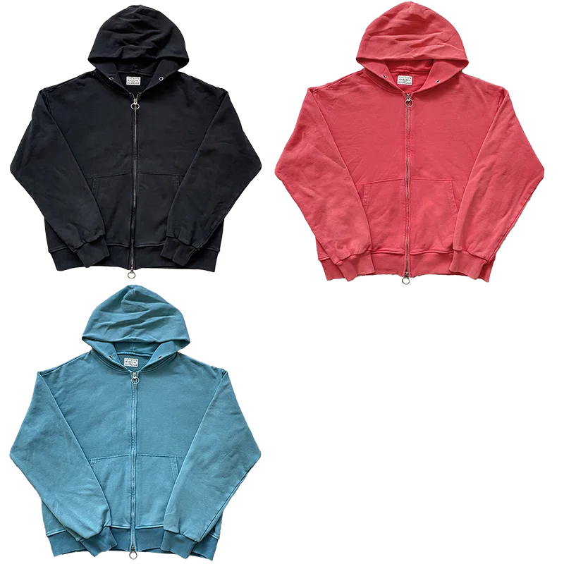 

Kapital Kountry Japanese Trendy Brand Waed Color Hooded Casual Zipper Sweatirt Straight Leg Open Cardigan for Young...