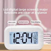 Bedside Table Alarm Clock Date Temperature Function Children's Bedroom Clock Home Offices Desktop Clock Desk Decor Digital Child